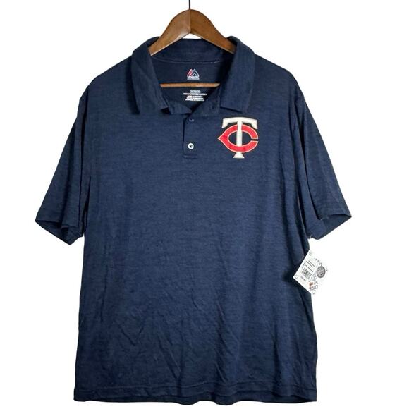 Majestic Minnesota Twins Polo Golf Shirt Short Sleeve XL MLB Carlos Santana NWT - Picture 1 of 3